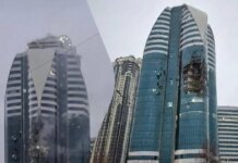 Дроны атаковали здание комплекса «Грозный-Сити». ВИДЕО