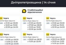 Графіки відключень світла на Дніпропетровщині: що заплановано на 14 січня