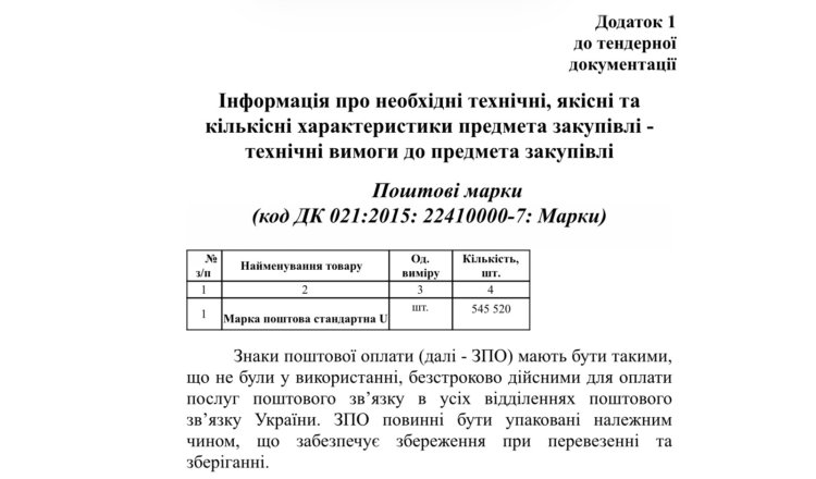Податкова Дніпропетровщини планує купити поштові марки за 13 млн грн
