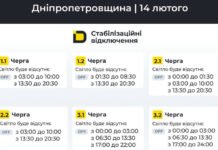 Графіки відключень світла на Дніпропетровщині 14 лютого: що відомо