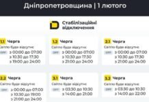 Опублікували графіки електропостачання на Дніпропетровщині
