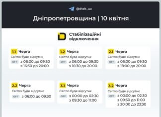На Дніпропетровщині оприлюднили графіки відключення світла