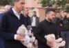 Рядом с украинцами: Зеленский и британский министр почтили погибших в Прилуках и пообщались с ранеными